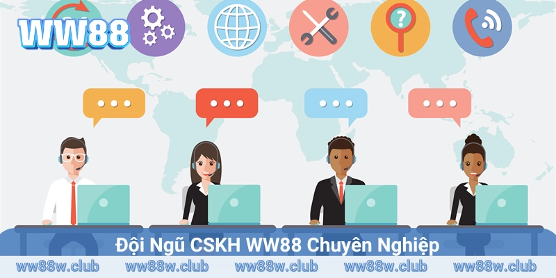Đội ngũ chăm sóc khách hàng WW88 chuyên nghiệp